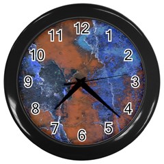 Grunge Colorful Abstract Texture Print Wall Clock (black) by dflcprintsclothing