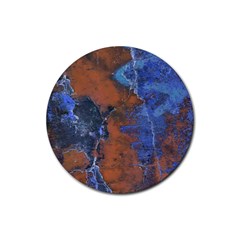 Grunge Colorful Abstract Texture Print Rubber Coaster (round)  by dflcprintsclothing