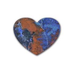 Grunge Colorful Abstract Texture Print Rubber Coaster (heart)  by dflcprintsclothing