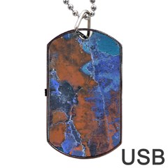 Grunge Colorful Abstract Texture Print Dog Tag Usb Flash (one Side) by dflcprintsclothing