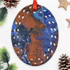 Grunge Colorful Abstract Texture Print Oval Filigree Ornament (two Sides) by dflcprintsclothing