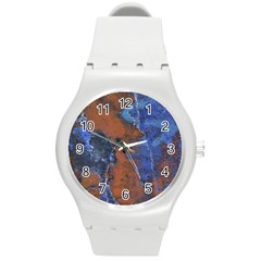 Grunge Colorful Abstract Texture Print Round Plastic Sport Watch (m) by dflcprintsclothing