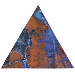 Grunge Colorful Abstract Texture Print Wooden Puzzle Triangle