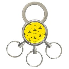 Gadsden Flag Don t Tread On Me Yellow And Black Pattern With American Stars 3-ring Key Chain