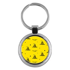 Gadsden Flag Don t Tread On Me Yellow And Black Pattern With American Stars Key Chain (round)