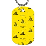 Gadsden Flag Don t tread on me Yellow and Black Pattern with american stars Dog Tag (One Side) Front