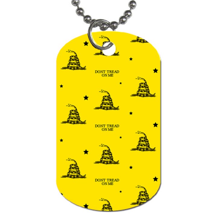 Gadsden Flag Don t tread on me Yellow and Black Pattern with american stars Dog Tag (One Side)