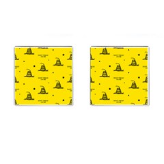 Gadsden Flag Don t Tread On Me Yellow And Black Pattern With American Stars Cufflinks (square) by snek