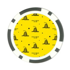 Gadsden Flag Don t Tread On Me Yellow And Black Pattern With American Stars Poker Chip Card Guard