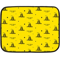 Gadsden Flag Don t Tread On Me Yellow And Black Pattern With American Stars Double Sided Fleece Blanket (mini) 