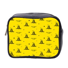 Gadsden Flag Don t Tread On Me Yellow And Black Pattern With American Stars Mini Toiletries Bag (two Sides)