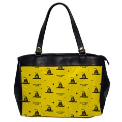 Gadsden Flag Don t Tread On Me Yellow And Black Pattern With American Stars Oversize Office Handbag