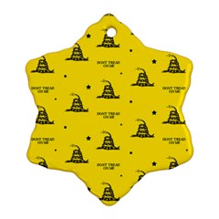 Gadsden Flag Don t Tread On Me Yellow And Black Pattern With American Stars Ornament (snowflake) by snek