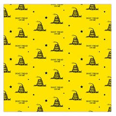 Gadsden Flag Don t Tread On Me Yellow And Black Pattern With American Stars Large Satin Scarf (square) by snek