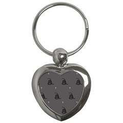 Gadsden Flag Don t Tread On Me Black And Gray Snake And Metal Gothic Crosses Key Chain (heart) by snek