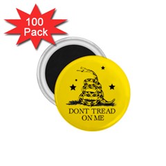 Gadsden Flag Don t Tread On Me Yellow And Black Pattern With American Stars 1 75  Magnets (100 Pack) 