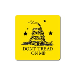 Gadsden Flag Don t Tread On Me Yellow And Black Pattern With American Stars Square Magnet