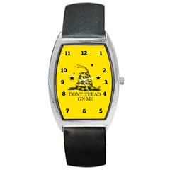 Gadsden Flag Don t Tread On Me Yellow And Black Pattern With American Stars Barrel Style Metal Watch