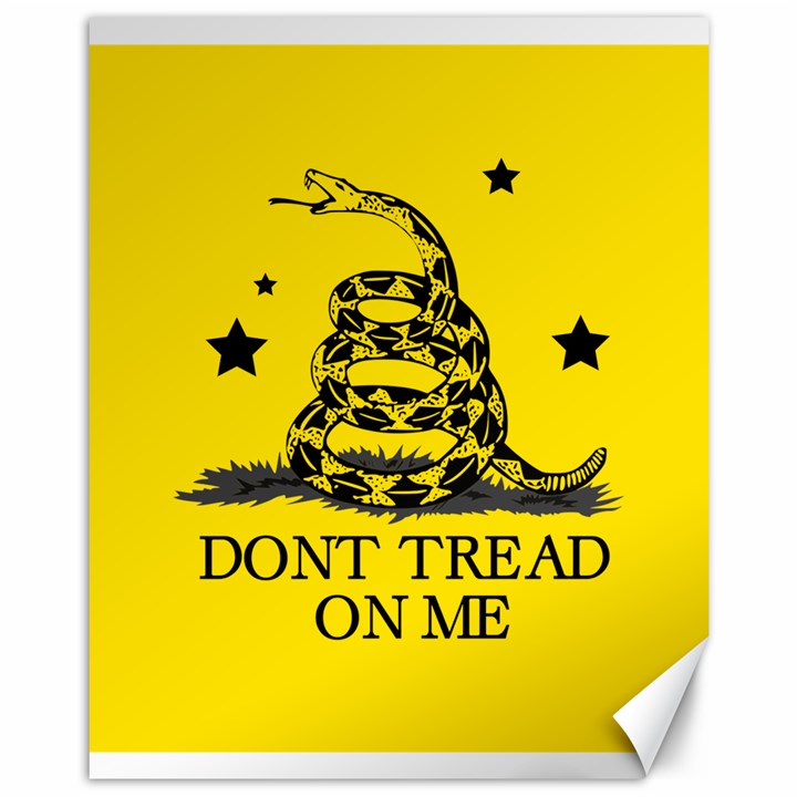 Gadsden Flag Don t tread on me Yellow and Black Pattern with american stars Canvas 11  x 14 