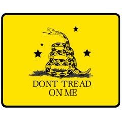 Gadsden Flag Don t Tread On Me Yellow And Black Pattern With American Stars Fleece Blanket (medium) 