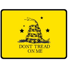 Gadsden Flag Don t Tread On Me Yellow And Black Pattern With American Stars Double Sided Fleece Blanket (large) 