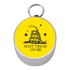 Gadsden Flag Don t Tread On Me Yellow And Black Pattern With American Stars Mini Silver Compasses