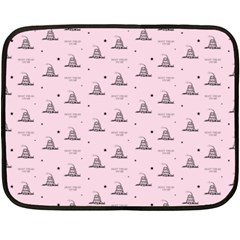 Gadsden Flag Standard Color Pink Gadsden Flag Pattern3 Stars K Gadsden Flag Pattern3 Black Background Double Sided Fleece Blanket (mini)  by snek