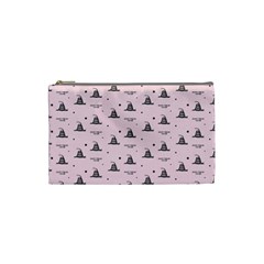 Gadsden Flag Don t Tread On Me Light Pink And Black Pattern With American Stars Cosmetic Bag (small) by snek