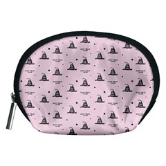 Gadsden Flag Don t Tread On Me Light Pink And Black Pattern With American Stars Accessory Pouch (medium) by snek