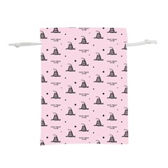 Gadsden Flag Don t Tread On Me Light Pink And Black Pattern With American Stars Lightweight Drawstring Pouch (s) by snek