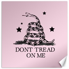 Gadsden Flag Don t Tread On Me Light Pink And Black Pattern With American Stars Canvas 16  X 16  by snek