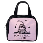 Gadsden Flag Don t tread on me Light Pink and Black Pattern with american stars Classic Handbag (One Side) Front