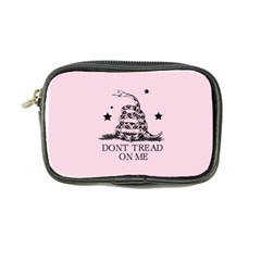 Gadsden Flag Don t Tread On Me Light Pink And Black Pattern With American Stars Coin Purse by snek