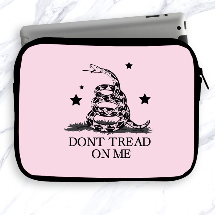 Gadsden Flag Don t tread on me Light Pink and Black Pattern with american stars Apple iPad 2/3/4 Zipper Cases