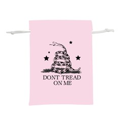 Gadsden Flag Don t Tread On Me Light Pink And Black Pattern With American Stars Lightweight Drawstring Pouch (m)