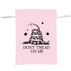 Gadsden Flag Don t Tread On Me Light Pink And Black Pattern With American Stars  Lightweight Drawstring Pouch (xl)