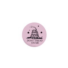 Gadsden Flag Don t Tread On Me Light Pink And Black Pattern With American Stars 1  Mini Buttons by snek