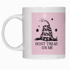 Gadsden Flag Don t Tread On Me Light Pink And Black Pattern With American Stars White Mugs