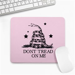 Gadsden Flag Don t Tread On Me Light Pink And Black Pattern With American Stars Large Mousepads by snek