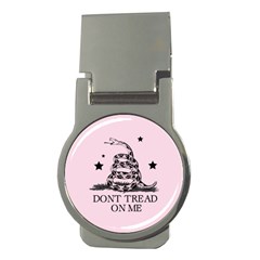 Gadsden Flag Don t Tread On Me Light Pink And Black Pattern With American Stars Money Clips (round)  by snek