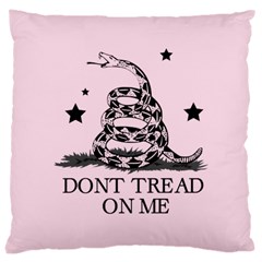 Gadsden Flag Don t Tread On Me Light Pink And Black Pattern With American Stars Large Cushion Case (two Sides) by snek