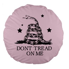 Gadsden Flag Don t Tread On Me Light Pink And Black Pattern With American Stars Large 18  Premium Round Cushions by snek