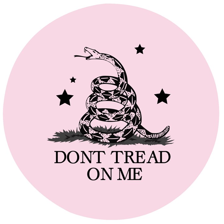 Gadsden Flag Don t tread on me Light Pink and Black Pattern with american stars Wooden Bottle Opener (Round)