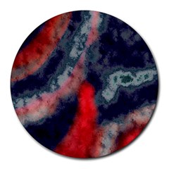 Dégradé Bleu Foncé/rouge Round Mousepads by kcreatif