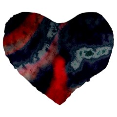 Dégradé Bleu Foncé/rouge Large 19  Premium Heart Shape Cushions by kcreatif