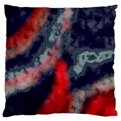 Dégradé Bleu Foncé/rouge Large Flano Cushion Case (two Sides) by kcreatif