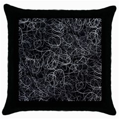 Pattern Effet Lignes Blanc Throw Pillow Case (black) by kcreatif