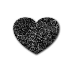 Pattern Effet Lignes Blanc Rubber Coaster (heart)  by kcreatif