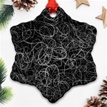 Pattern Effet Lignes Blanc Snowflake Ornament (Two Sides) Front