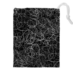 Pattern Effet Lignes Blanc Drawstring Pouch (4xl)